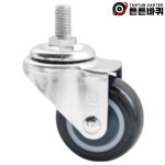 볼트형 바퀴 식당 서빙 카트 가구 카센터 흑색 우레탄 7.5cm 회전 규격M10 10mm : 튼튼바퀴