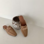 여성 블로퍼 골드 체인 장식 슬리퍼 : 모든발