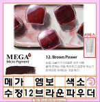 12 브라운파우더 수정컬러 혼합용 메가 반영구색소 엠보전용색소  아이라인용 눈썹색소 보조색소 중화색소 반영구 엠보 색소  메가 반영구... 