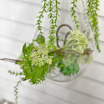 로즈마리 바인 유리볼 행잉 (H 40cm) / 조화 완제품 : 플레르데코