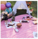 해수욕장돗자리 피크닉매트 체크 방수돗자리(200x200cm 핑크) 피크닉 감성캠핑 : 레이니 영