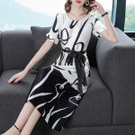 여름 새 인쇄 우아한 패션 롱 드레스 여성 반팔 미적 세련된 Vestidos 드 피에스타 땀 섹시한 캐주얼 로브 팜므 : Jandis