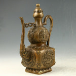 xuande 마크 h1254가 있는 중국 절묘한 구리 손으로 조각한 용 찻주전자 : Llegado