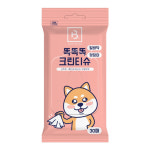 브리더랩 똑똑똑 강아지 물티슈 크린티슈 발바닥 엉덩이 30매 : 올코
