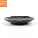원형 블랙 매화 찬기 한정식 일식 그릇 유광 세련된 고급 요리 접시 : 리빙라인