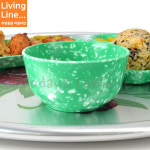 분식집 멜라민 녹색 공기 레트로 복고 밥공기 분식 식기 : 리빙라인