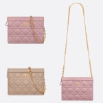 [DIOR] 디올 카로 지퍼 파우치 체인 숄더백 까나쥬 카프스킨 [여러컬러] CARO ZIPPED POUCH CHAIN Supple Cannage Calfskin S5106UWHC... 