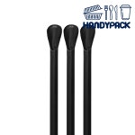 음료 6/20cm 일회용 스푼빨대 빨대 스푼 블랙 스트로우 6x20cm 2000개 : 핸디팩