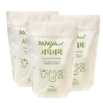 파파야플러스 잔여물 걱정없는 친자연 분말 세탁세제 파우치 1.8Kg (3팩묶음) : 이엔제이팜