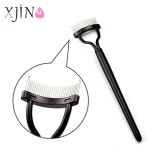 xjing black eyelash curler brush metal 속눈썹 브러쉬 빗 휴대용 래쉬 분리기 마스카라 컬 브러시 뷰티 메이크업 코스메틱 도구 : 판다주주