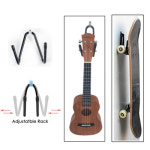 악기 스탠드 거치대 받침대 펀치리스 4륜 스케이트보드 후크 기타 우쿨렐레 벽신축 이어폰 헬멧 거실 수납선반 : 푸른숲스마트밸리