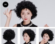 뽀글이가발 레게가발 노래방가발 할머니 핑크 파마 : 유지상회