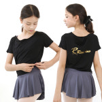 [리나리노] 크롭탑 발레티셔츠 (블랙) #발레복티셔츠 #발레워머 #발레반팔티셔츠 #발레학원단체복 #크롭탑스타일 : UABALLET