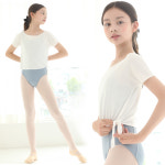 [리나리노] 크롭탑 발레티셔츠 (화이트) #발레복티셔츠 #발레워머 #발레반팔티셔츠 #발레학원단체복 #크롭탑스타일 : UABALLET