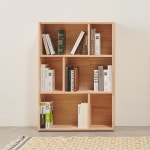 고무나무 원목 수납함 책꽂이 교구장 아이방 서재 공간 좁은 집 원룸 가로 틈새 넓은 폭 파티션 전면 모듈 낮은 미니 우드 3단 6칸 책장 770... 