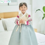 (백일-15호) 파스텔 연노랑 색동 저고리 여아한복 고급 유아 아기 돌잔치 명절 어린이집 HGG02 : 라임모모