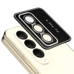 카메라 렌즈 프레임 메탈 링 빛번짐방지 강화유리 보호필름 오로라 갤럭시Z 폴드4, 1매입 : 모란카노