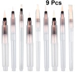 수채화붓 9pcs 브러시 펜 수용성 컬러 펜 아쿠아 색칠 브러시 그림 펜 173 : 노을 글로벌