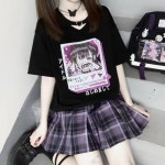 2022 여성 긴팔티셔츠 박스티 린넨 퍼프 루즈핏 오프숄더 크롭 스퀘어넥 스트라이프 브이넥 시스루 일본 애니메이션 프린트 하라주쿠 고 미적... 