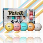 VOLVIK 볼빅 솔리체 컬러 골프공 3구 3피스 컬러볼 메탈코팅 방향표시선 퍼팅라인 : 캐디나라