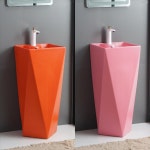 자연 배수 세면대 라운드 스탠딩 노르딕 블랙 컬럼 세라믹 통합 사각 기둥 욕실 천장부터 : 더카이씬