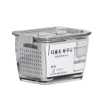 플라스틱 야채 과일 물빠짐 밀폐용기 바구니 보관통 소분 보관함 소(13.5x9x8.5cm) : 진성울트라