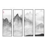 인테리어 풍경 그림 거실 벽걸이 중국 스타일 소파 배경 사무실 차 방 선 4배 액자 : 골든에디션