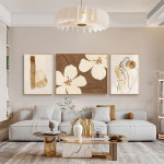 인테리어 캔버스 연기 따뜻한 봉화 wabi sabi 트렌드 트리플 조합 거실 그림 액자 : 골든에디션