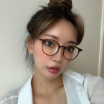 가벼운 남자 여자 투명 뿔테 검정 동그란 안경 블루라이트 차단 시력보호 패션 안경테 : 더브릴레The Brille