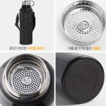 핫앤쿨 더블월 진공 보온병 텀블러 1.5L 블랙 파우치 포함 보온 보냉병 커피잔 : 한스아저씨