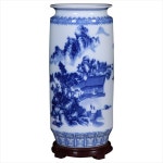 화분 대형 키큰 사기 JINGDEZHEN 세라믹 꽃병 풍부한 대나무 수경 특별 중국 파란 : 더카이씬