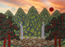 일월오봉도병풍 : 표구방.돌상병풍.행사용병풍