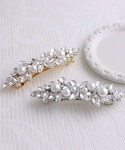 vintaine h7081 진주 bijou leaf 모티브 barrette m hair : 트리아진