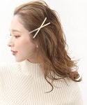 빙테인 h7520 심플 크로스 디자인 바레트 심플 데일리 베이직 헤어액세스 어른스러운 : 트리아진