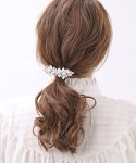 vintaine h7081 진주 bijou leaf 모티브 barrette m hair : 트리아진
