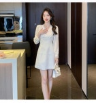 애니율 여성 봄 가을 패션 브이넥 A라인 원피스 G1263 : 애니율