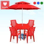 테라스 풀세트 대형 파라솔 감성 캠핑용 파라솔 편의점 파라솔 세트 : 라블리컴퍼니