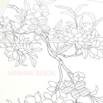 장미 일본화훼도 채색화 민화도안 DIY 꽃그림 인테리어 그림소품 아름다운그림 동양화 : 민화리본