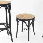 [배송포함] 톤체어 스툴 60 다크웬지 케인 원형 Stool 60 체코 수입 빈티지의자 : 리빙 가구
