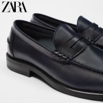 ZARA 자라 남자 신발 네이비 블루 소프트 송아지 가죽 로퍼 보트 슈즈 2685920 0 : 타오바오 스토어