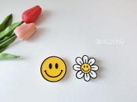 스마일 & 데이지꽃 석고방향제 +리필오일,선물포장★ 차량용 자석용 새차선물 개업답례품 : 메이드인치유