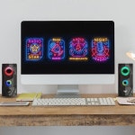 PC 데스크탑 스피커 노트북 유선 스피커 북쉘프 게이밍 스피커 : 에피리빙