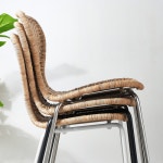 이케아 DOCKSTA 독스타 / ÄLVSTA 엘브스타 테이블+의자4, 화이트 화이트/라탄 크롬도금, 103 cm 094.815.75 : 수플렉스
