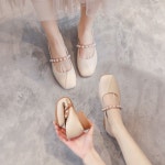 굽있는 가죽 여성샌들 여자 인기 여성신발 여자구두 통굽 발편한 여자로퍼 여성화 끈없음 인조가죽 : 옥상호랑이