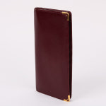 [중고명품엘림] 까르띠에 로고 버건디 레더 여성 장지갑 : 중고명품엘림