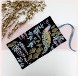 공작새 자수 메이크업브러시 롤파우치 다용도 화장품 소지품 작은가방 : 재화네