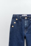 ZARA 자라 Z1975 와이드레그 크롭 진 청바지 6147/157 블루 : 해크니