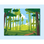 숲속 배경 현수막 (나무, 산, 숲체험, 여름 포토존 어린이집 유치원) 06 : 헬로우 아이