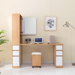 모던심플 H형 수납책상 6칸서랍 거울달린 도어 : 찐이다