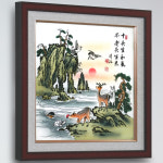 청곡 화백 십장생도 불로장생 매트액자 풍속화 개업 결혼 집들이 선물 동양화 액자 그림 : 이슬이네